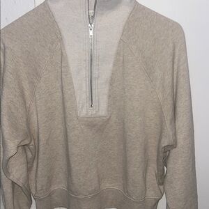 Beige Quarter-Zip Pullover